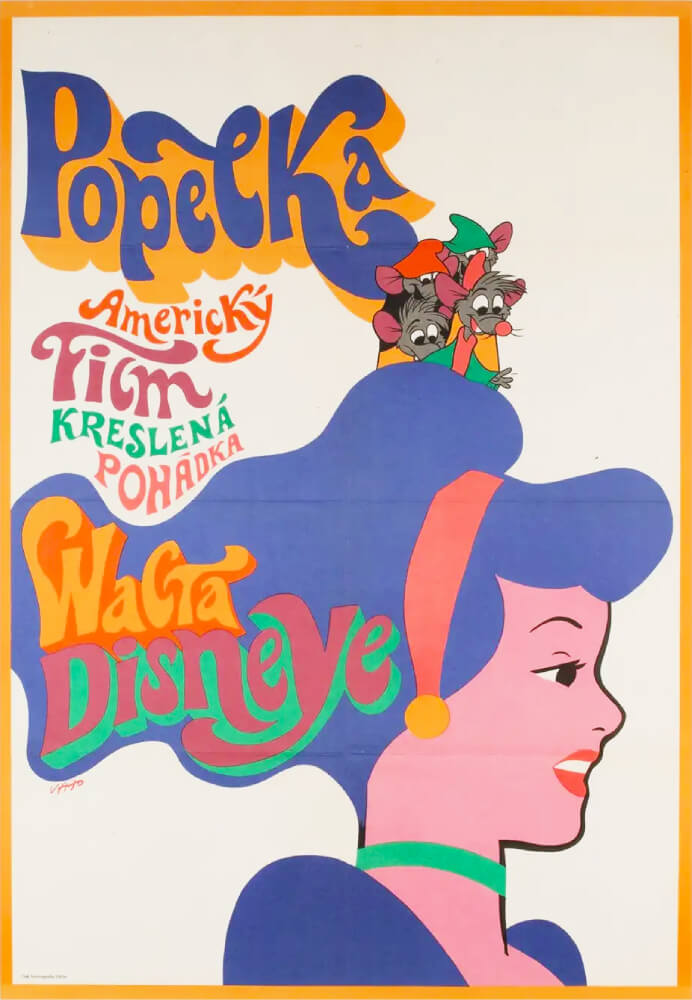 Czech poster for Walt Disney Cinderella by Karel Vaca