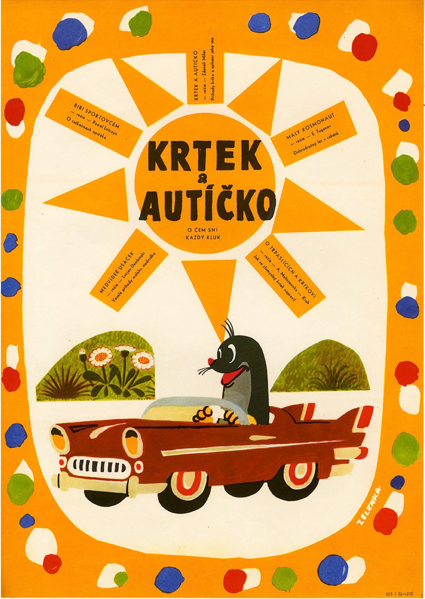 Der kleine Maulwurf und das Auto (Krtek a auticko) Tschechisches Animationsplakat