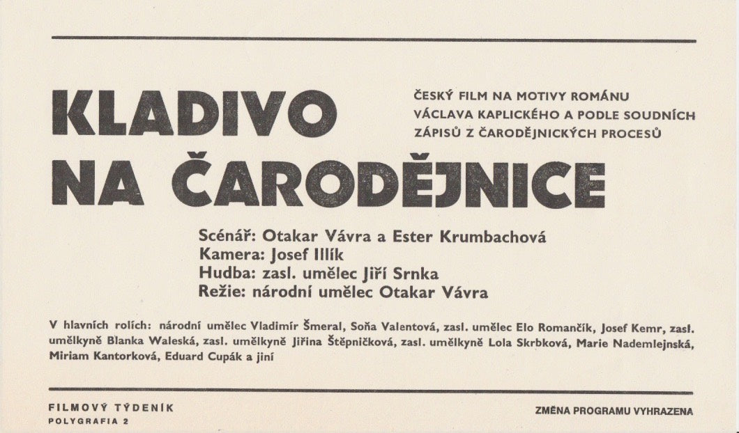 2x WITCHHAMMER (Kladivo na čarodějnice) Original Czech Poster + Mini poster