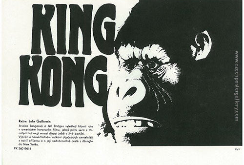KING KONG Original Czech Mini Poster by Zdenek Vlach