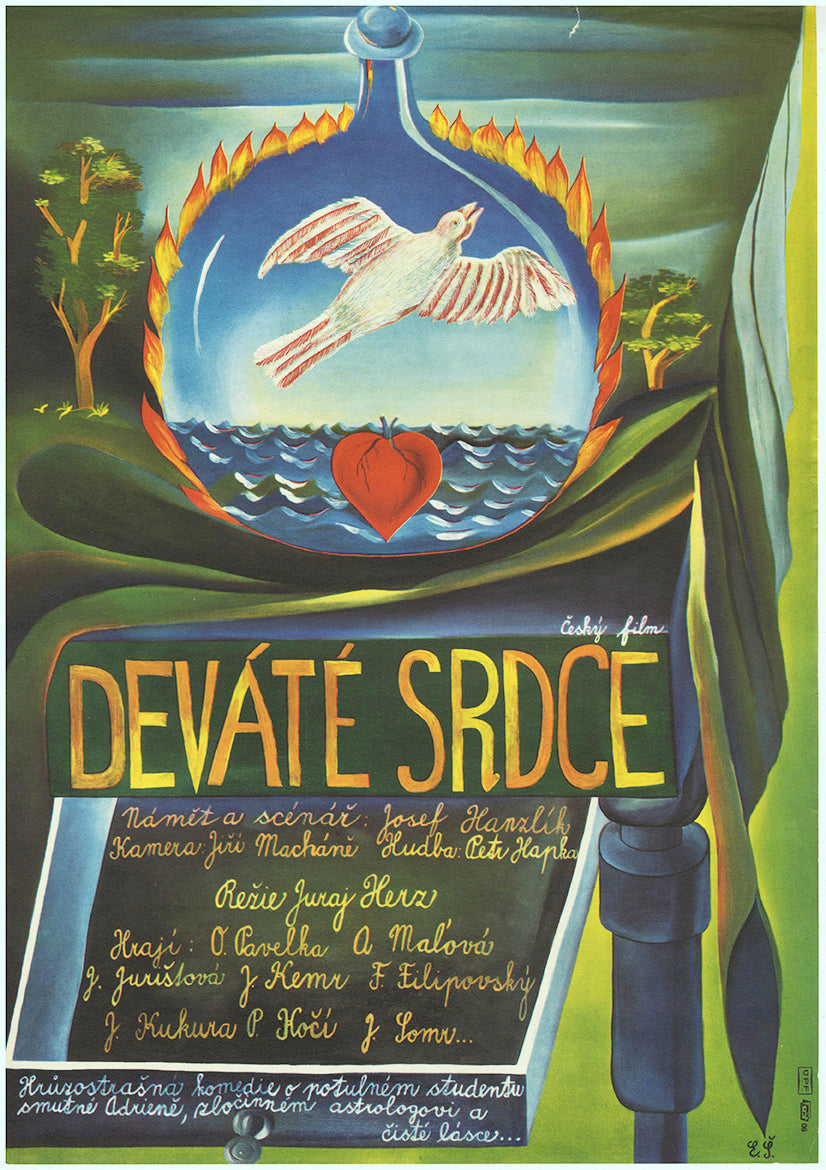 Eva Svankmajerova poster image of a dove and heart - czechpostergallery.com