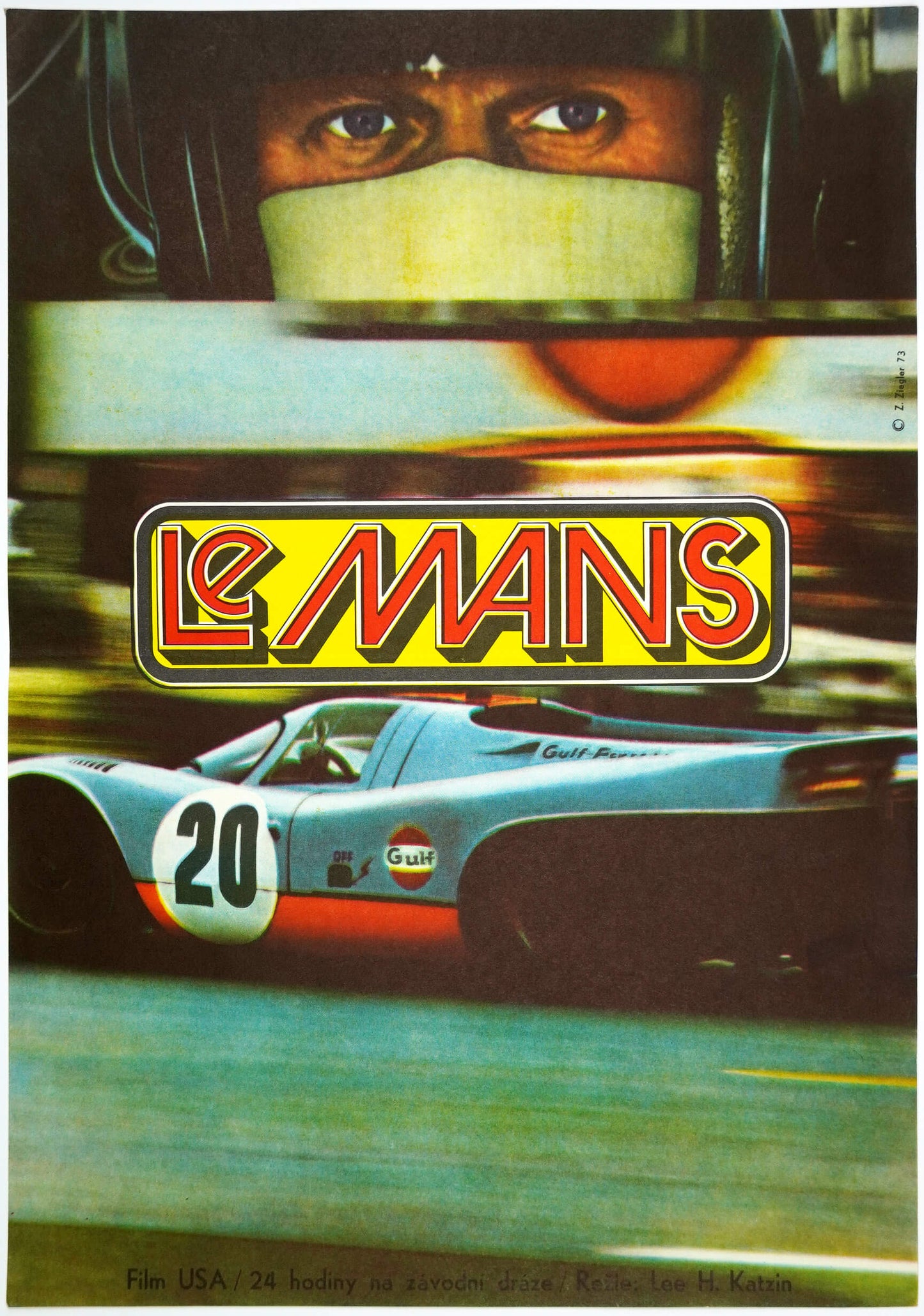 Le Mans 1973 Porsche Steve McQueen Movie Poster - Czech Poster Gallery