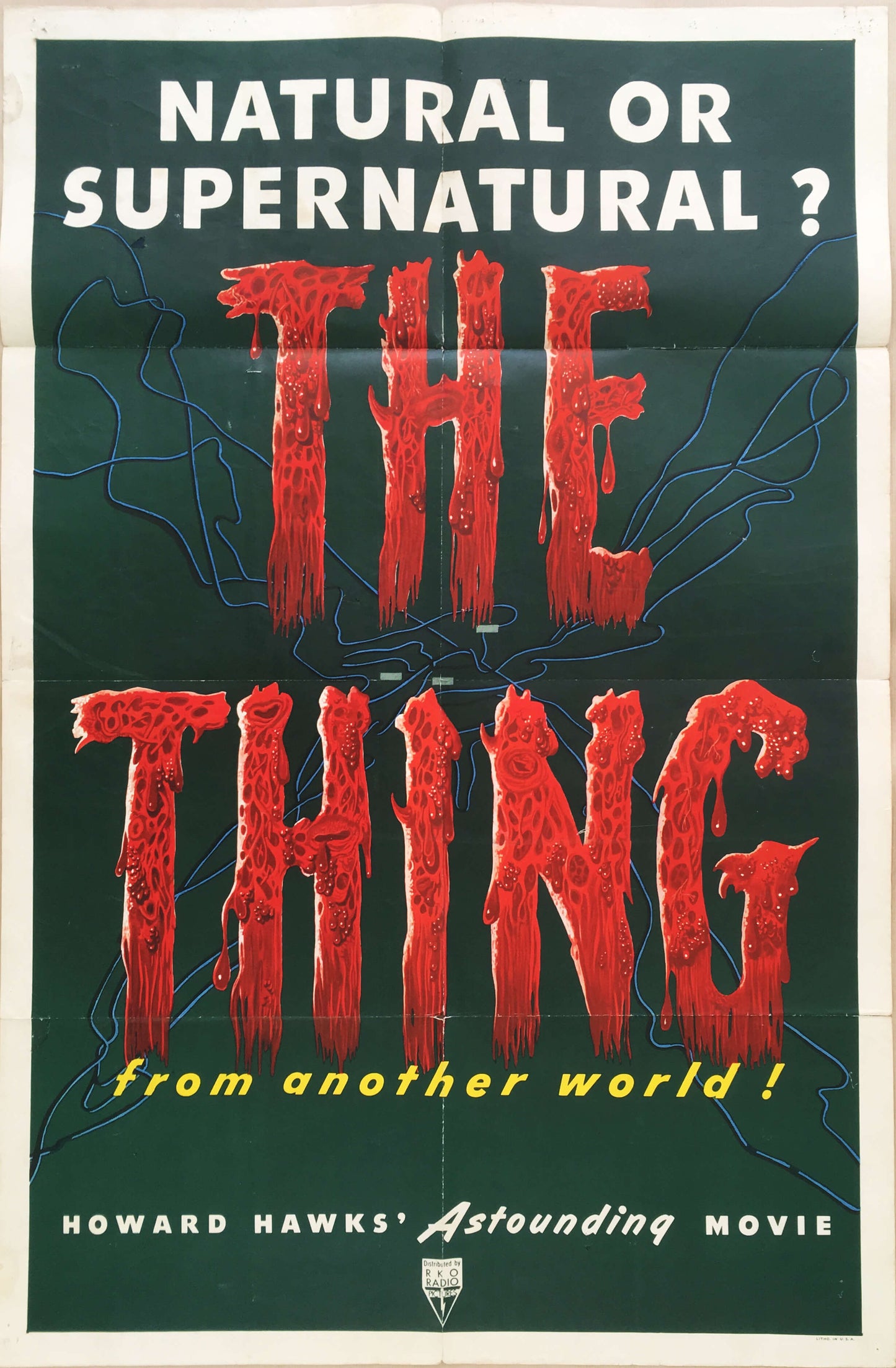 The Thing from another world old 1951 one sheet cinema poster