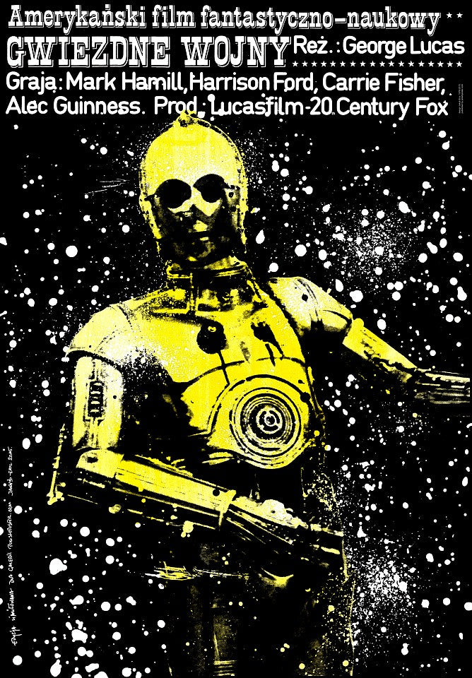 STAR WARS Polish Movie Poster, Cool C3PO art by Jakub Erol