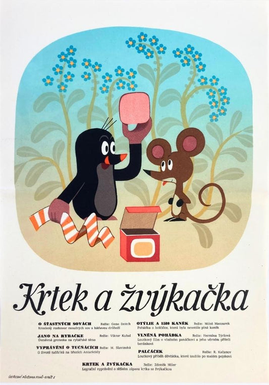 LITTLE MOLE AND A CHEWING GUM Vintage Czech Poster