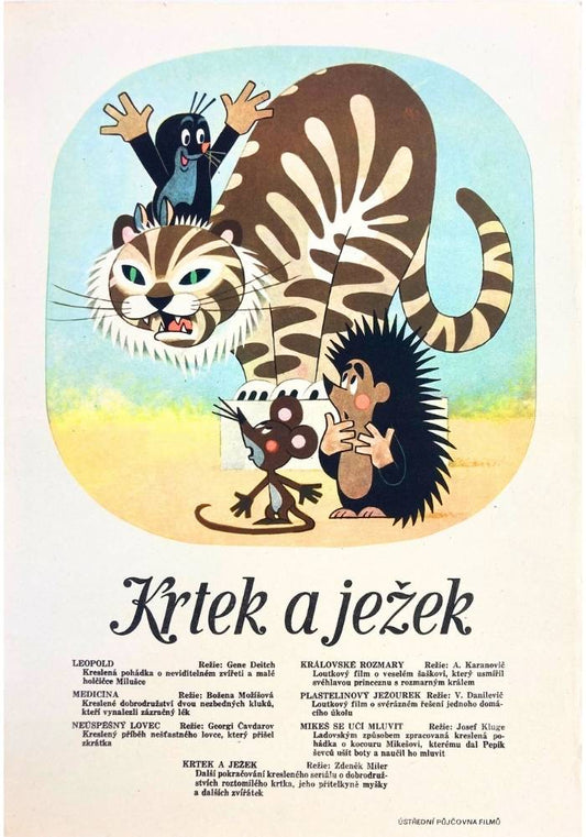 LITTLE MOLE AND HEDGEHOCK Original Czech Poster