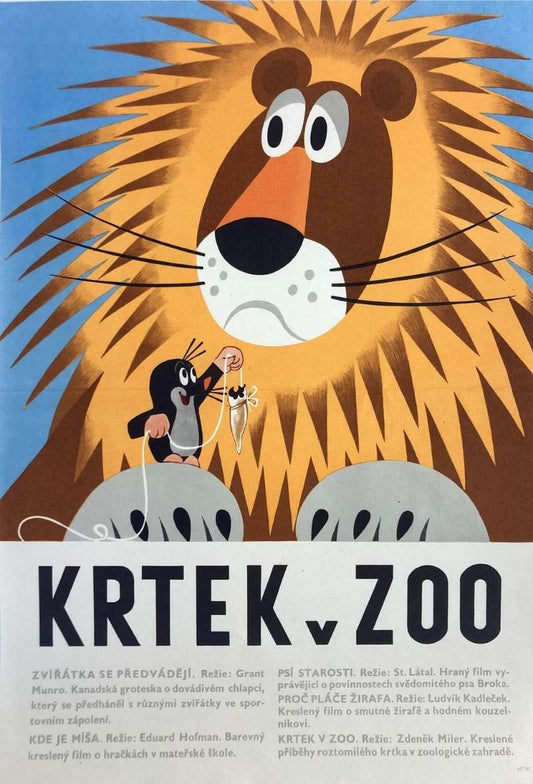 LITTLE MOLE AT THE ZOO Original Czech Poster
