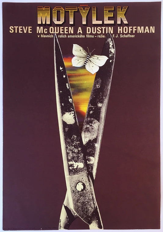 PAPILLON - Czech Movie Poster by Zdenek Ziegler
