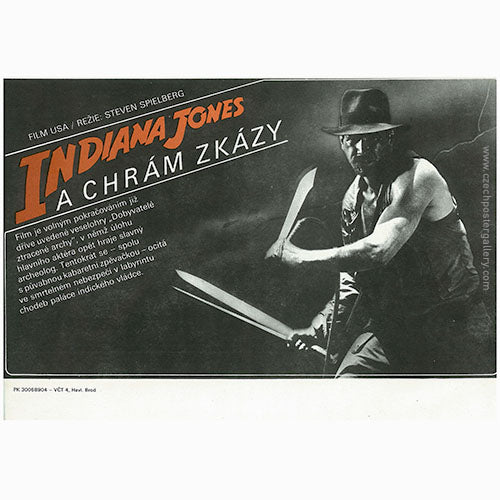 INDIANA JONES And The Temple Of Doom Czech Mini Poster