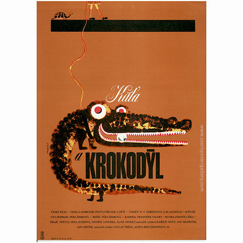 Little Kate and the crocodile beautiful Czech poster for children