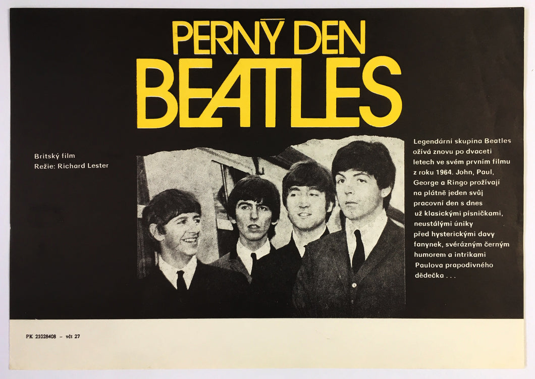 THE BEATLES - A HARD DAY'S NIGHT (Perny Den) Czech Mini Poster