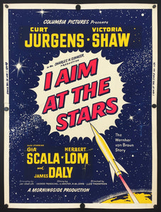 I Aim at the Stars | 1960 Curt Jurgens in the Werner Von Braun story | Ultra Rare U.S. Movie Poster