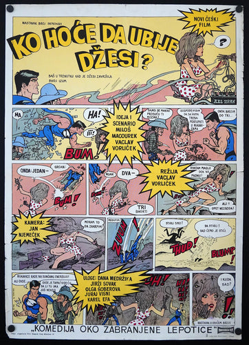 Karel Kaja Saudek comics artwork of superheroes fighting Jessie